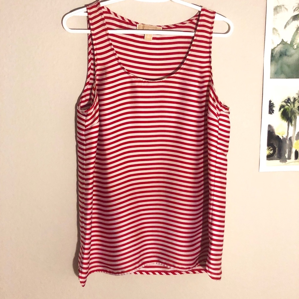 striped silky tank top